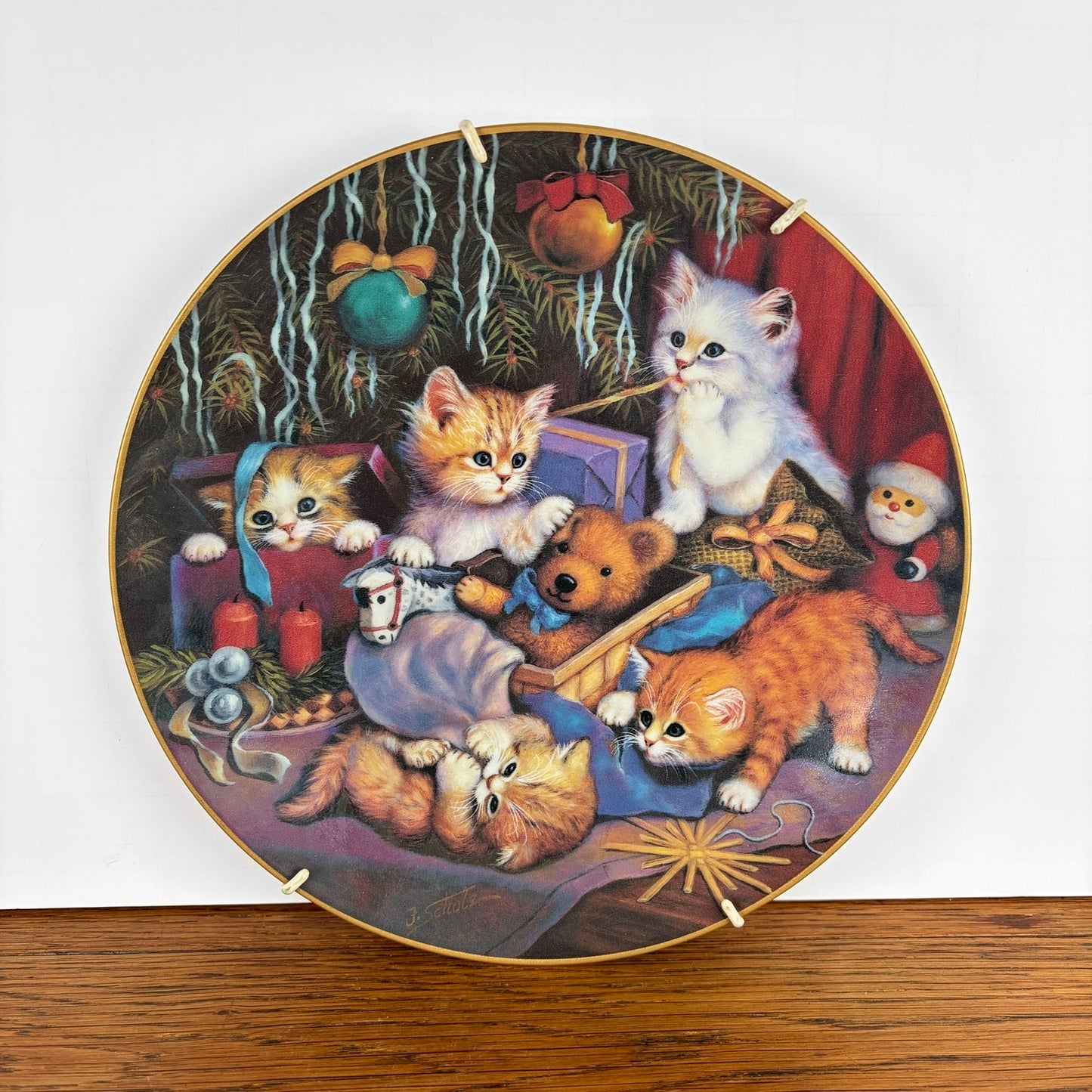 Wandbord kittens kerst 1