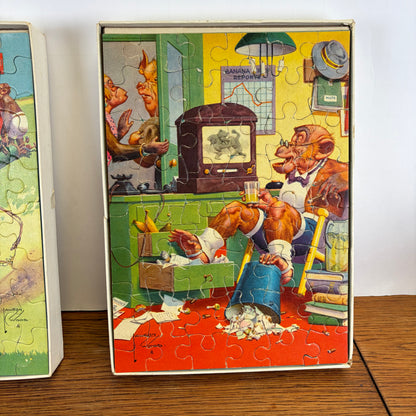 Vintage Jumbo puzzels apen, set van 3