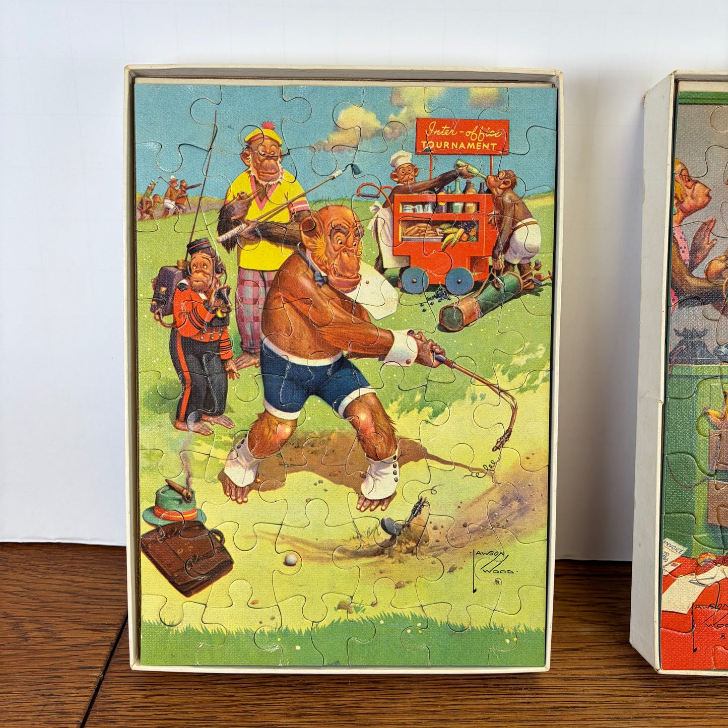 Vintage Jumbo puzzels apen, set van 3