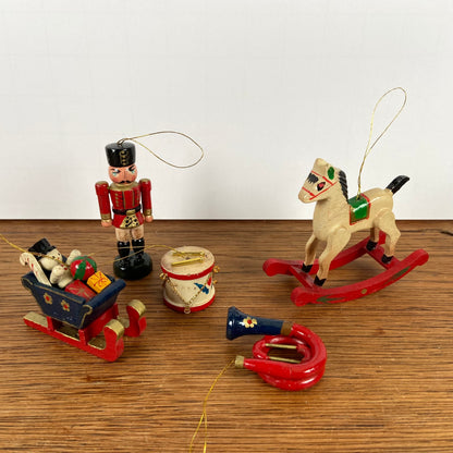 Vintage houten kerst hangers