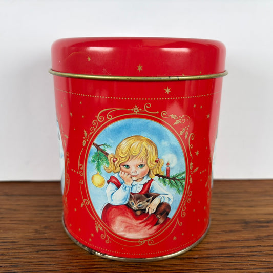 Rood kerst blikje Panetone