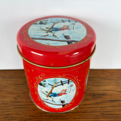 Rood kerst blikje Panetone