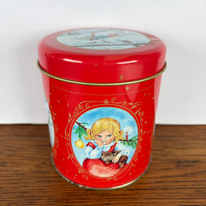 Rood kerst blikje Panetone