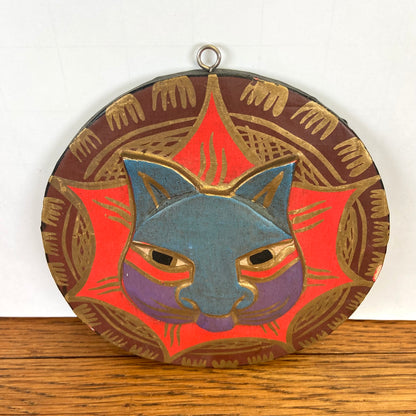 Ronde houten katten hanger