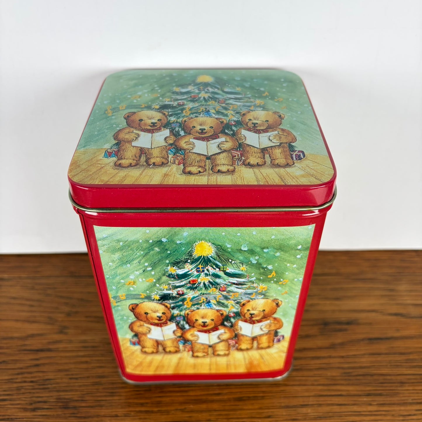 Vintage kerstblik met zingende beertjes