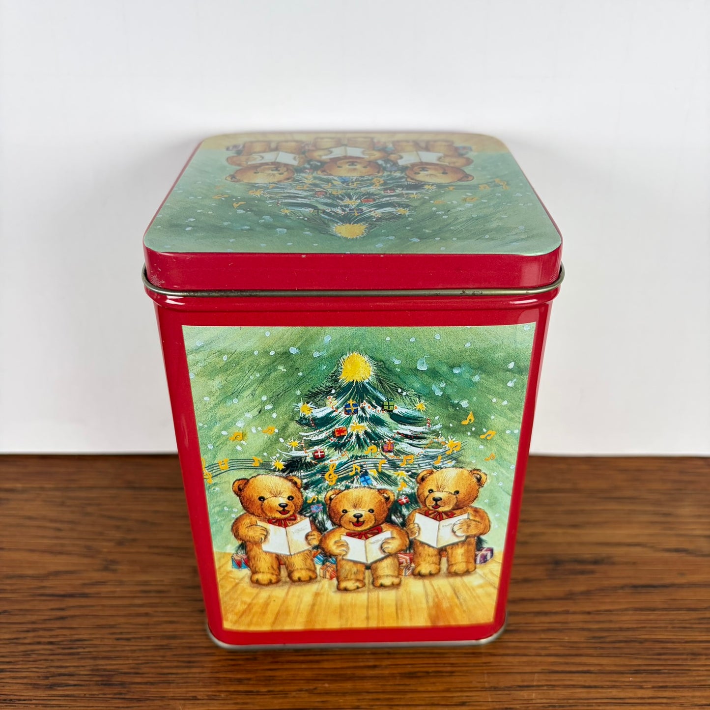 Vintage kerstblik met zingende beertjes