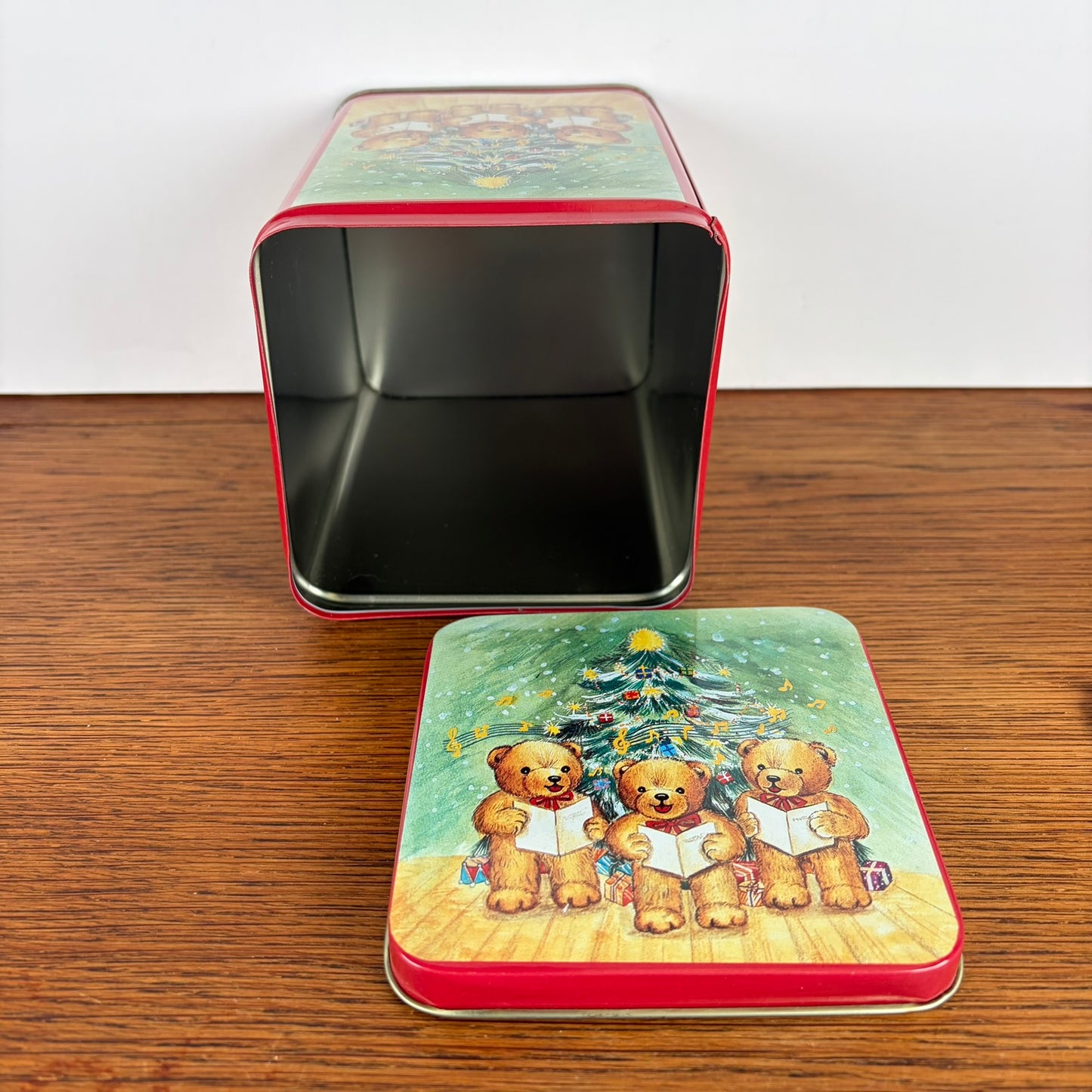 Vintage kerstblik met zingende beertjes
