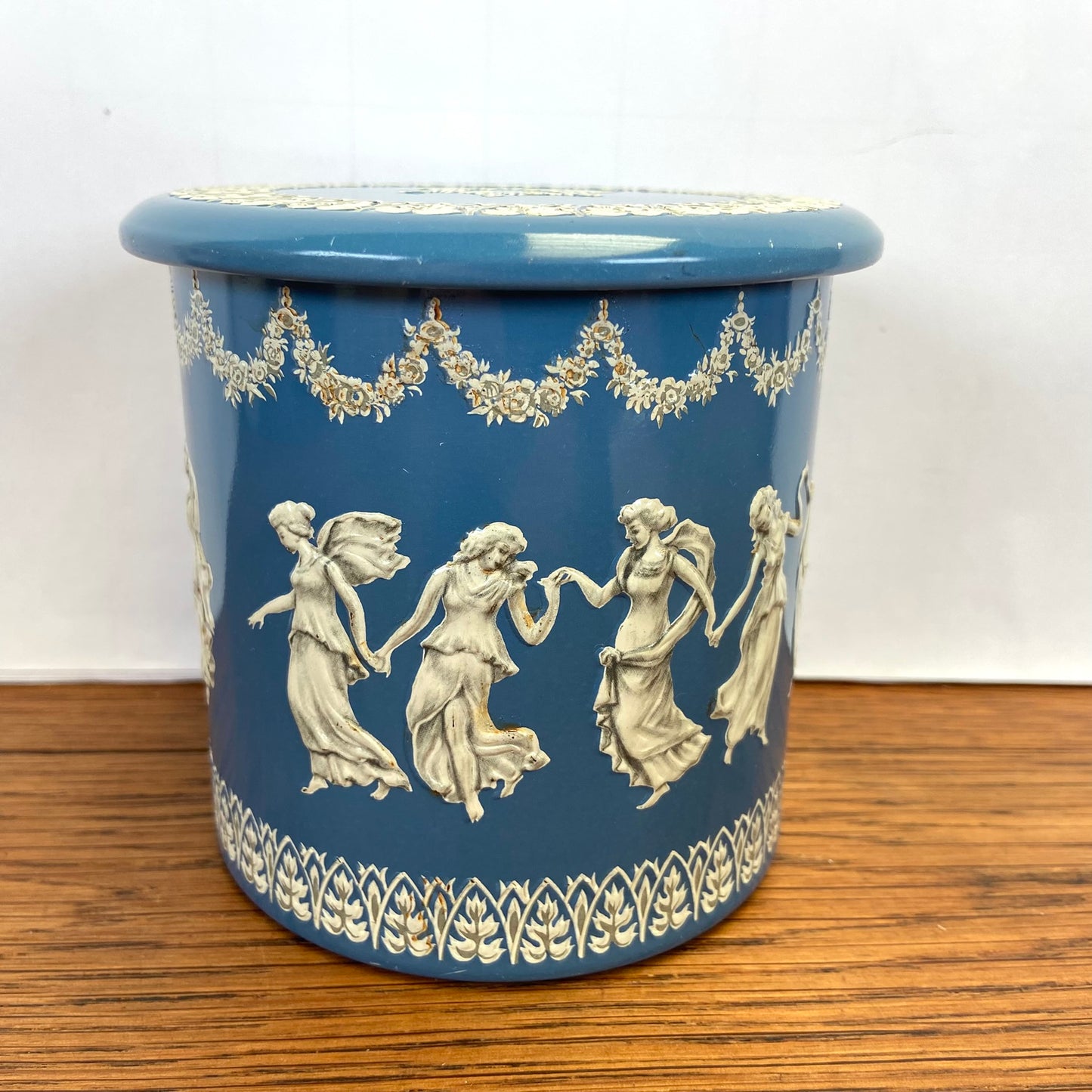 Vintage blauw blik Douwe Egberts