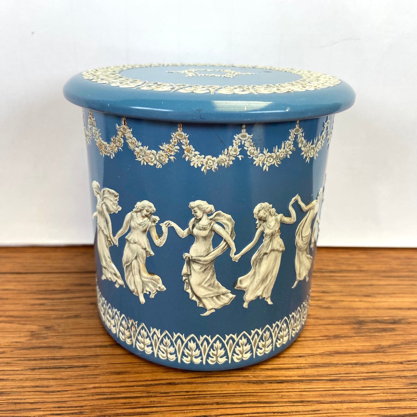 Vintage blauw blik Douwe Egberts