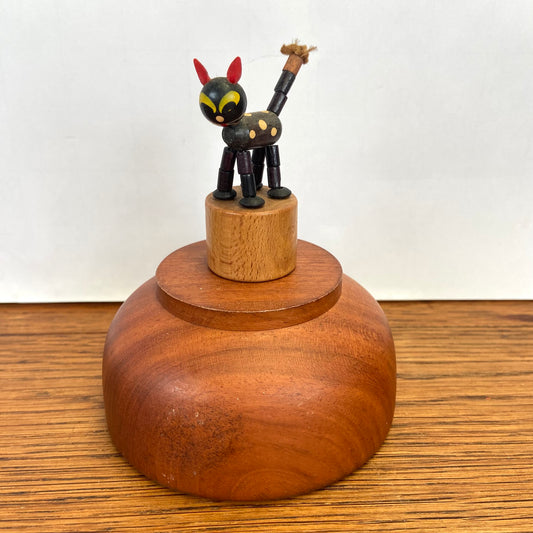 Vintage drukpoppetje kat zwart