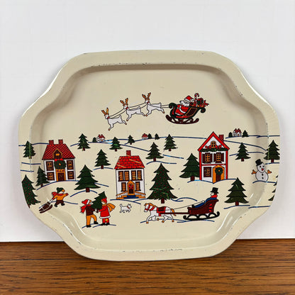 Vintage dienblad kerst klein