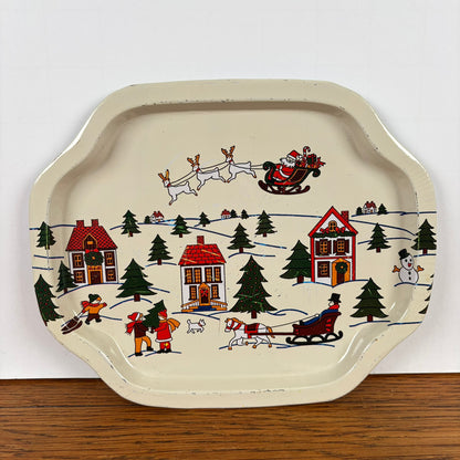 Vintage dienblad kerst klein