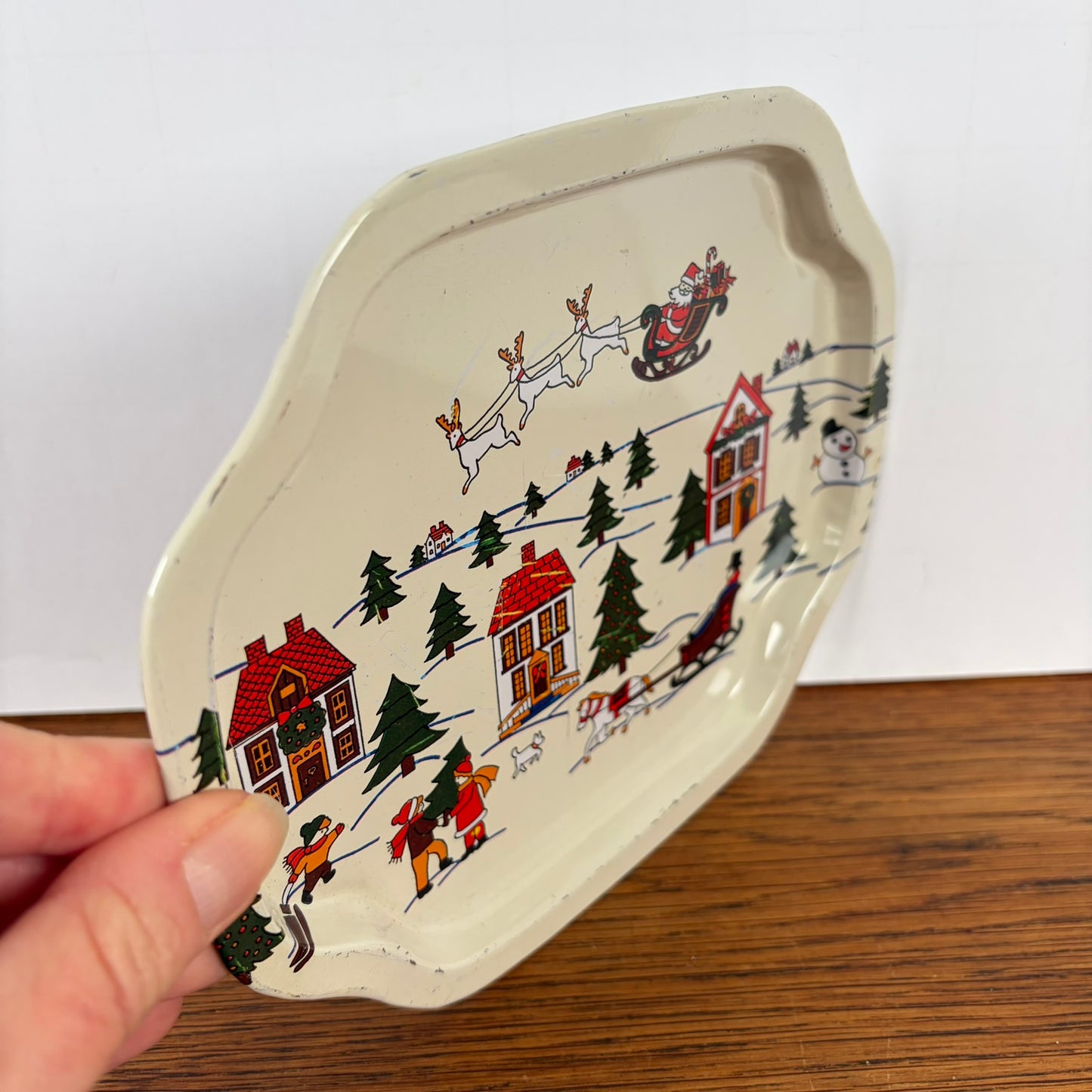 Vintage dienblad kerst klein