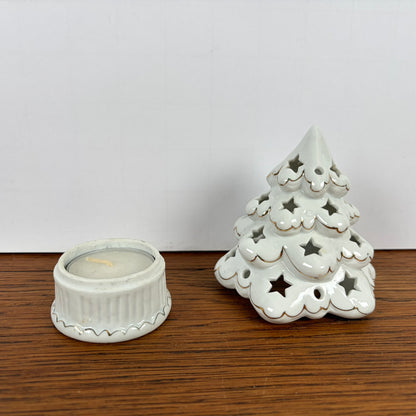 Vintage kerstboom waxinelichtje