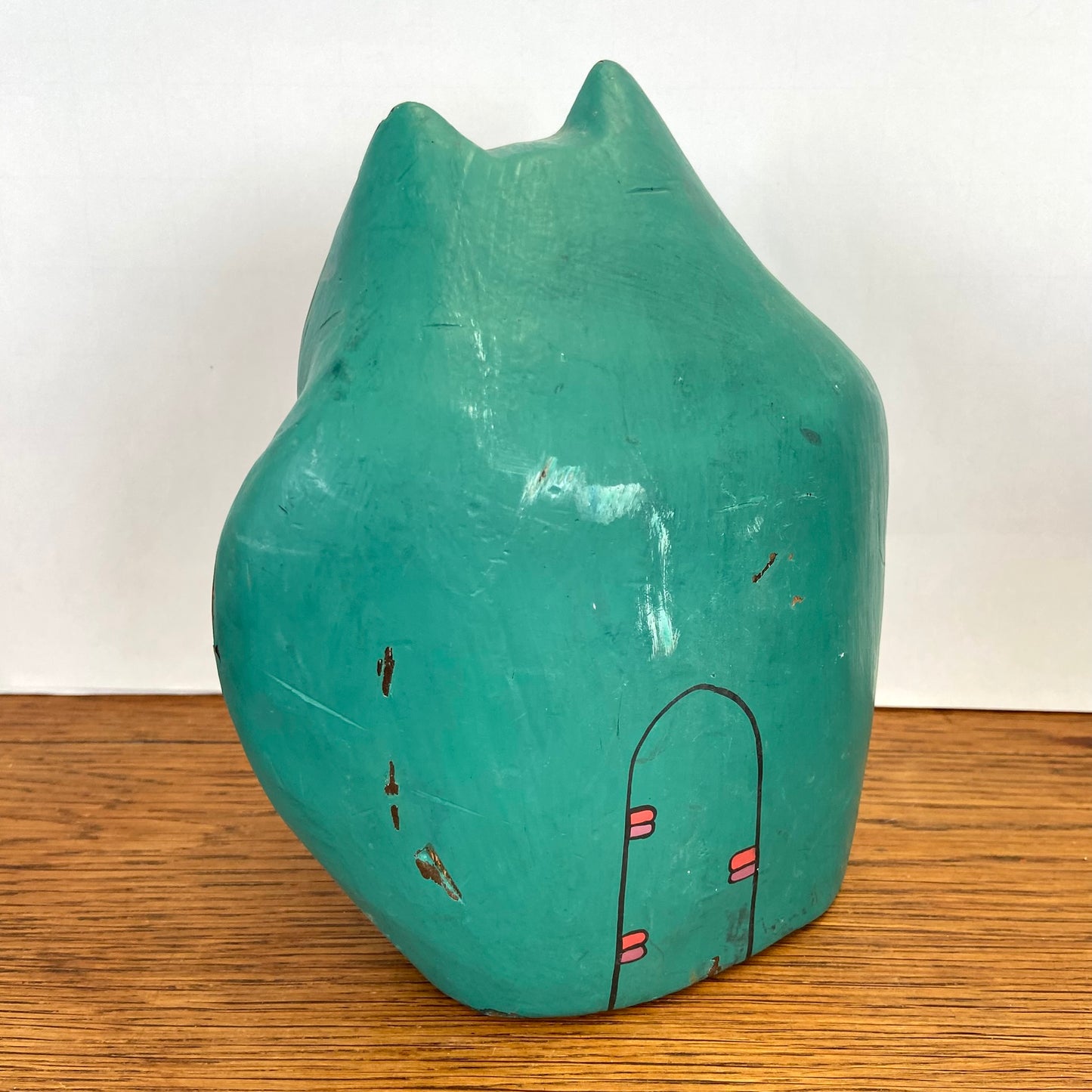 Vintage groene houten kat