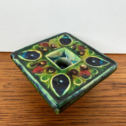 Vintage vierkante gekleurde kandelaar