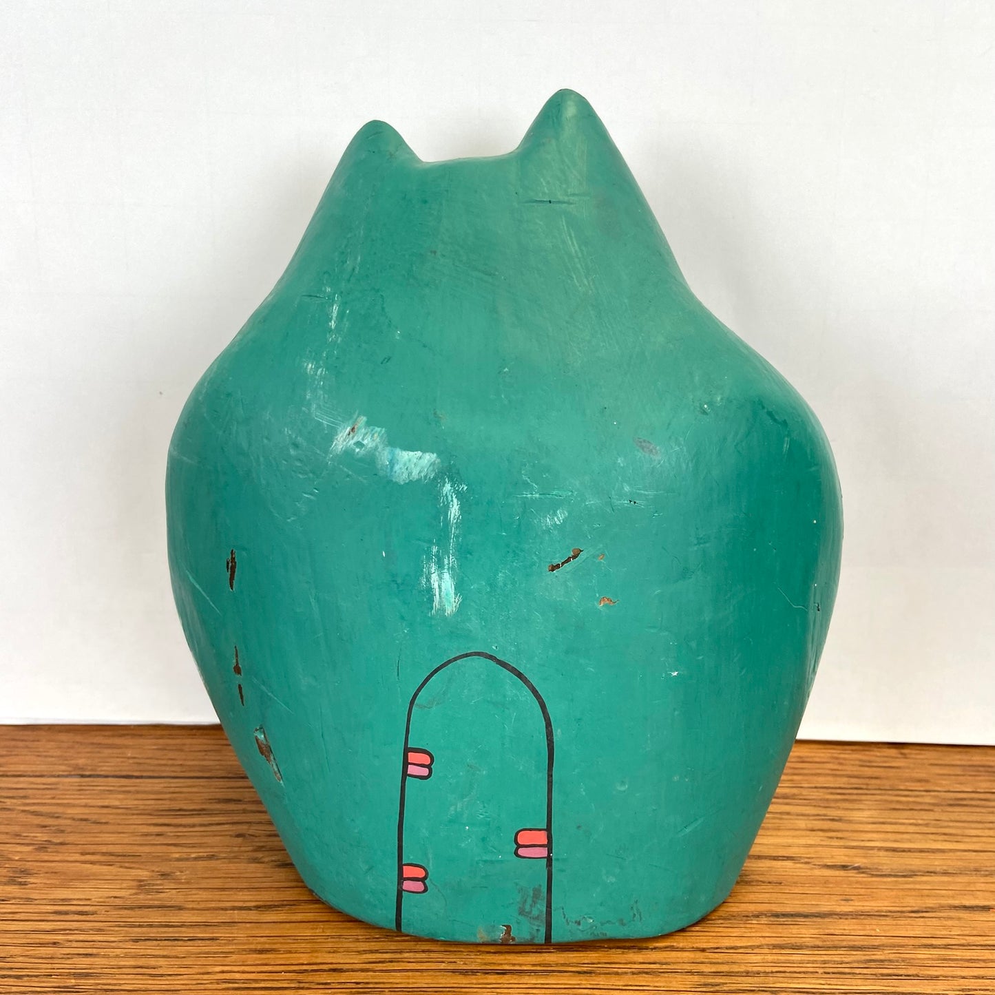 Vintage groene houten kat