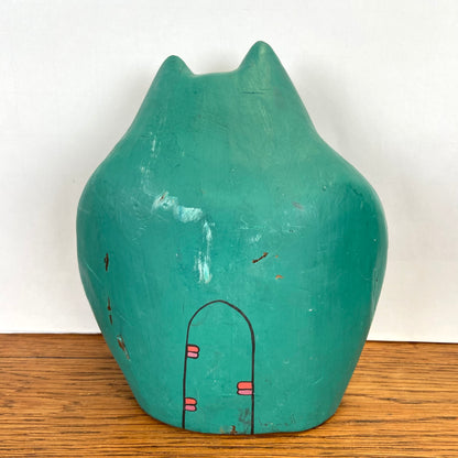 Vintage groene houten kat