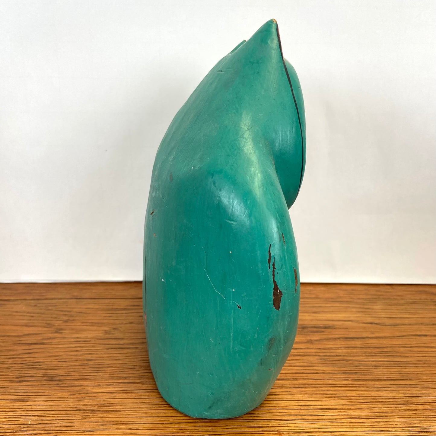 Vintage groene houten kat