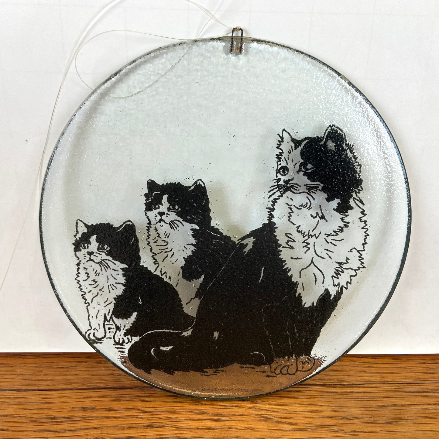 Vintage glazen raamhanger katten