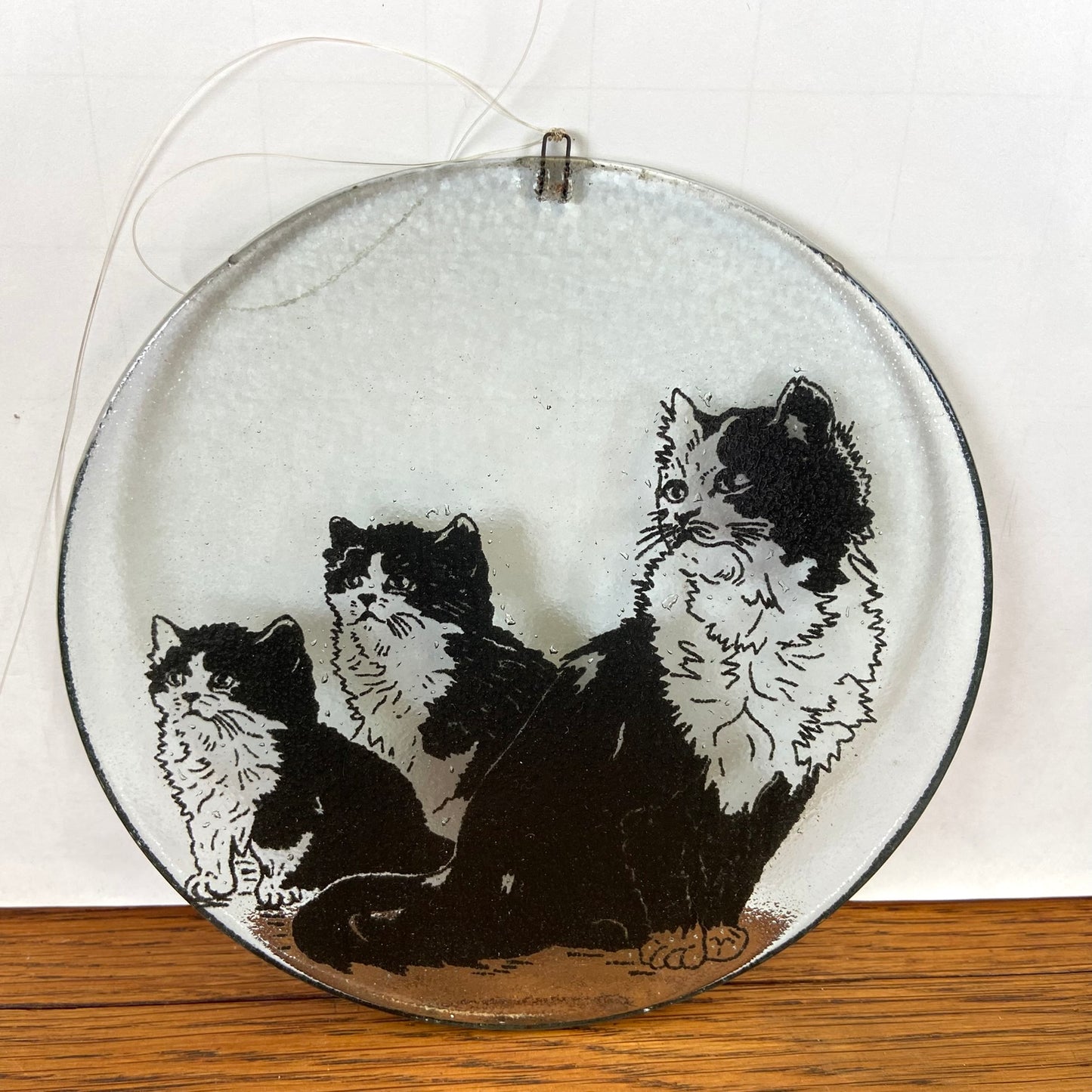 Vintage glazen raamhanger katten