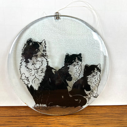 Vintage glazen raamhanger katten