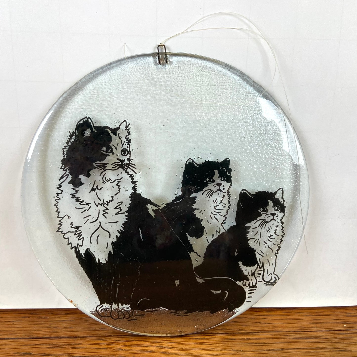 Vintage glazen raamhanger katten