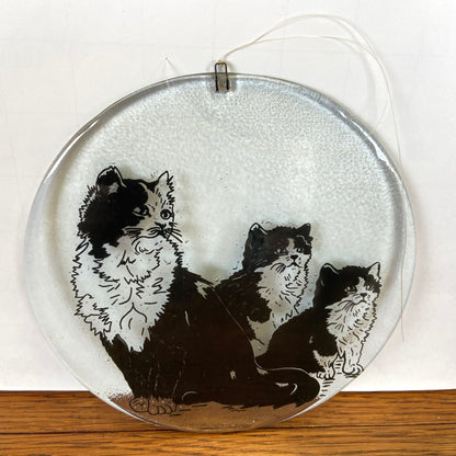 Vintage glazen raamhanger katten