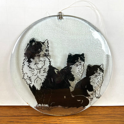 Vintage glazen raamhanger katten