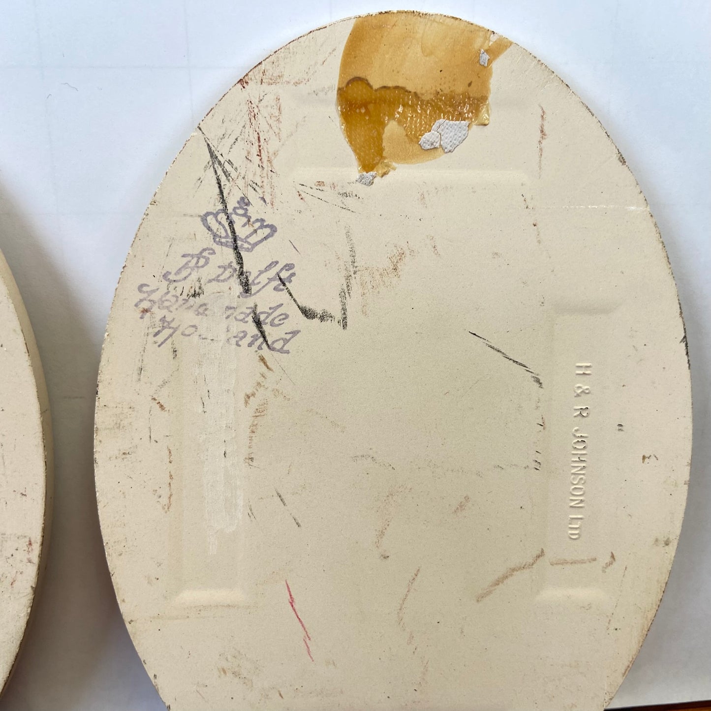 2 vintage tegels van de kaasmarkt-makerij