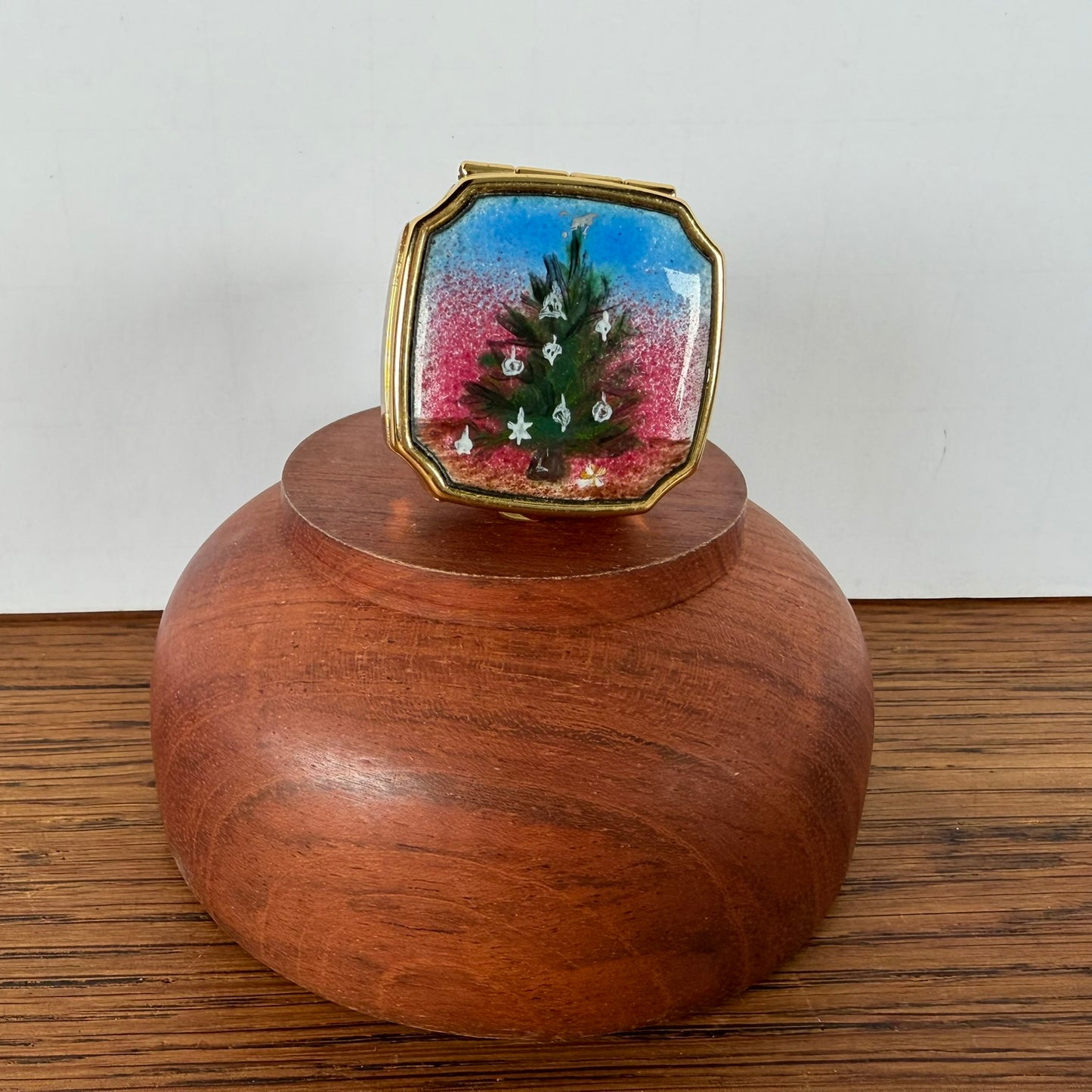 Vintage pillendoosje kerstboom