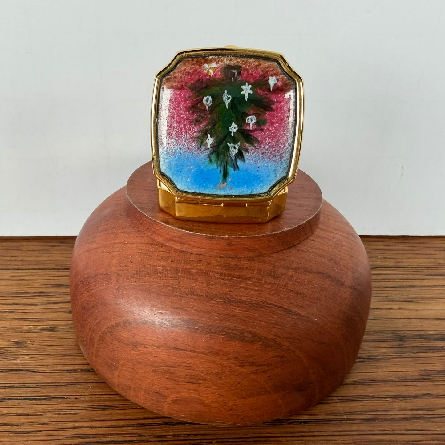 Vintage pillendoosje kerstboom