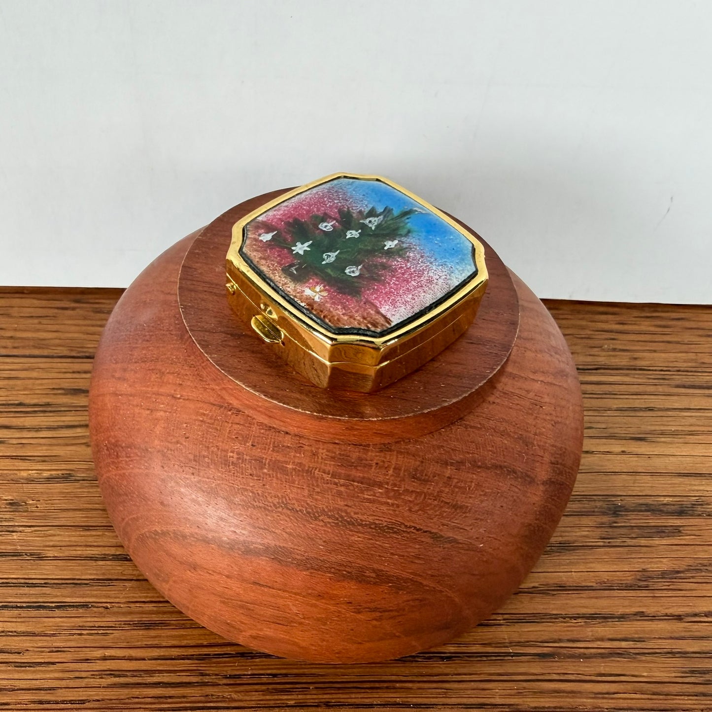 Vintage pillendoosje kerstboom