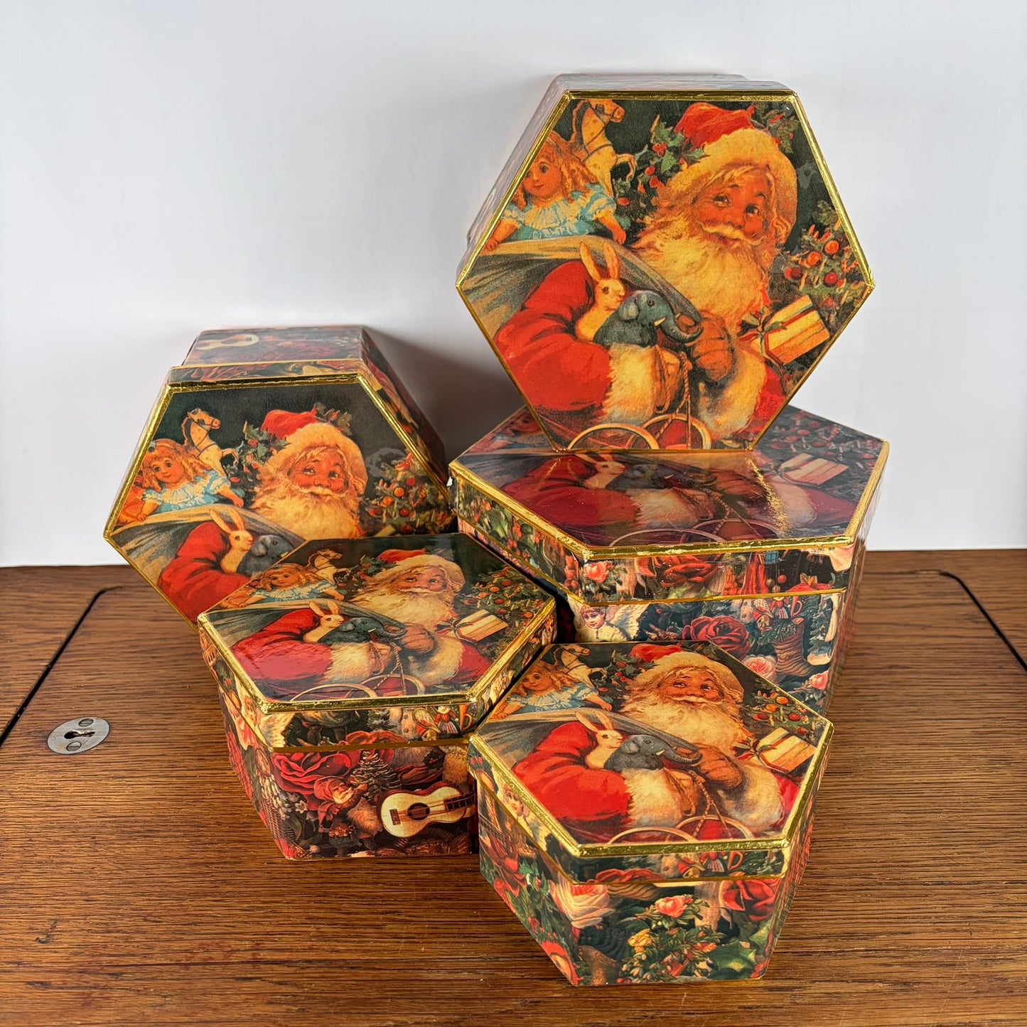 5 vintage Kerst dozen