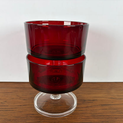 2 Vintage Luminarc Cavalier Ruby Red
