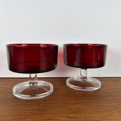 2 Vintage Luminarc Cavalier Ruby Red