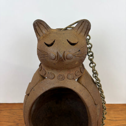Vintage hangbloempot kat