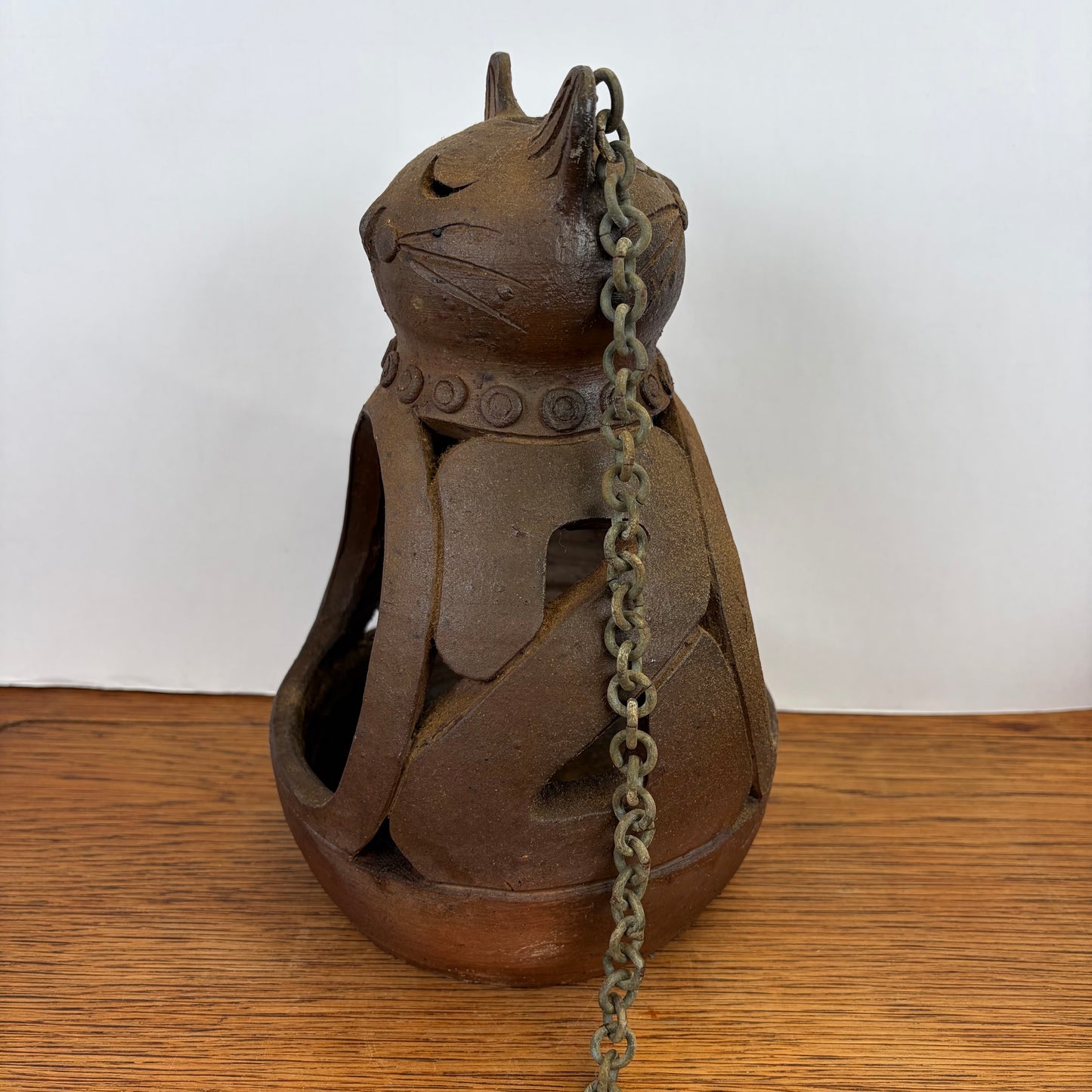 Vintage hangbloempot kat