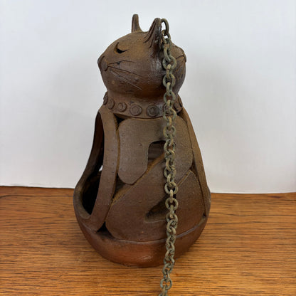 Vintage hangbloempot kat