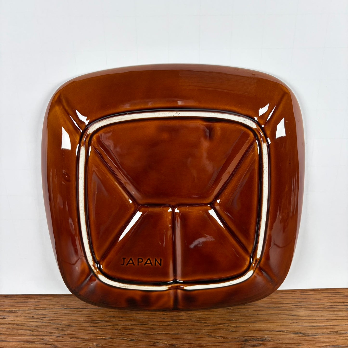 Set van 2 vintage vierkante gourmet borden