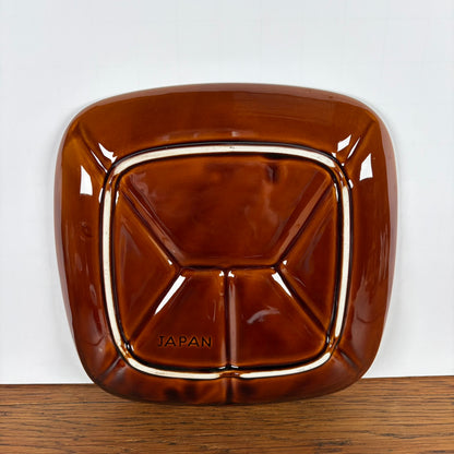 Set van 2 vintage vierkante gourmet borden