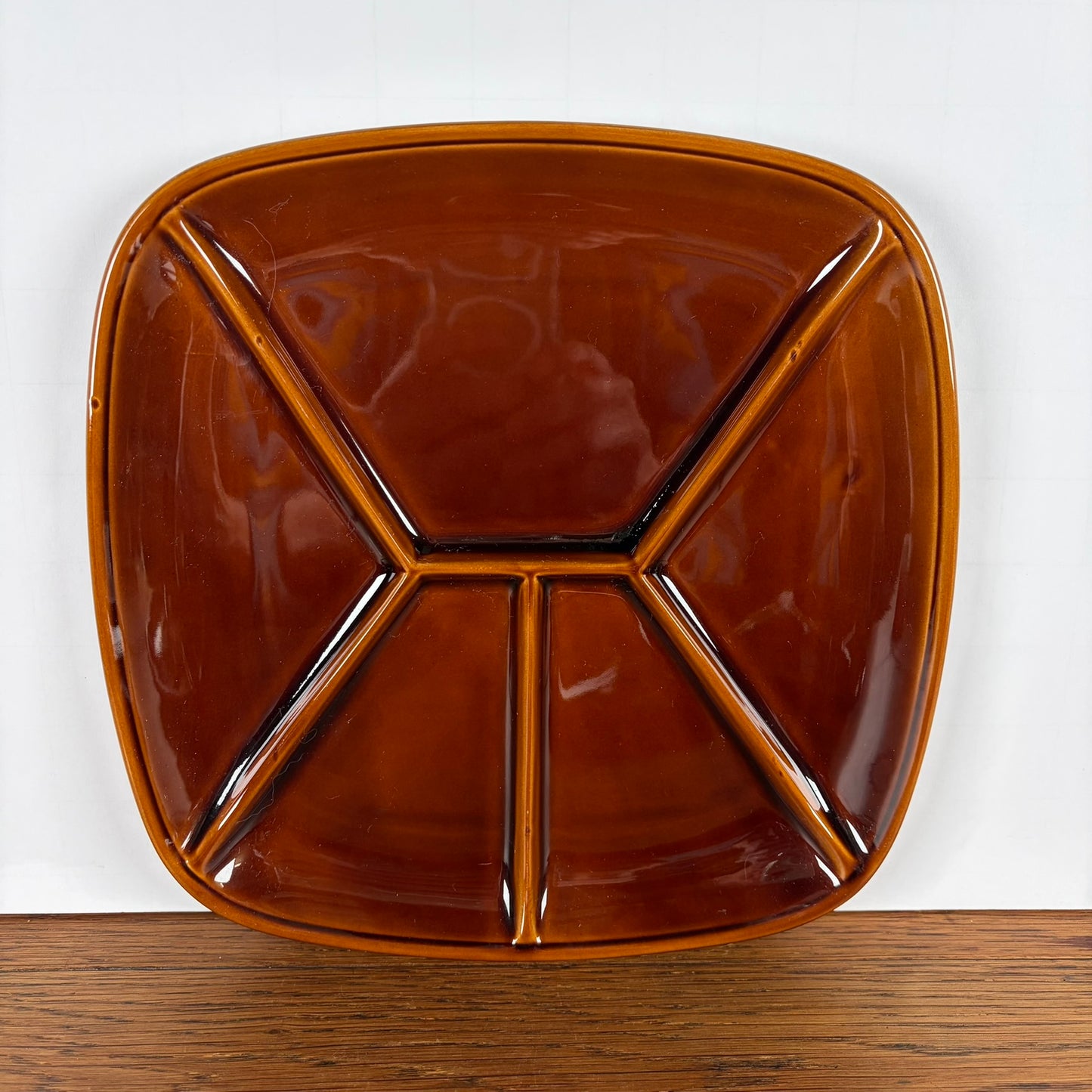 Set van 2 vintage vierkante gourmet borden