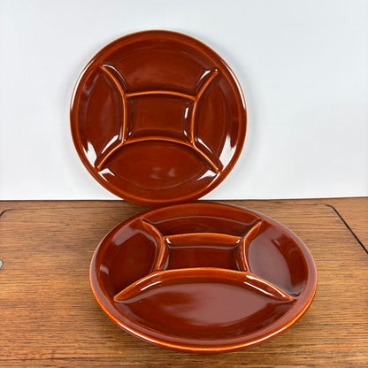 Vintage gourmetborden bruin