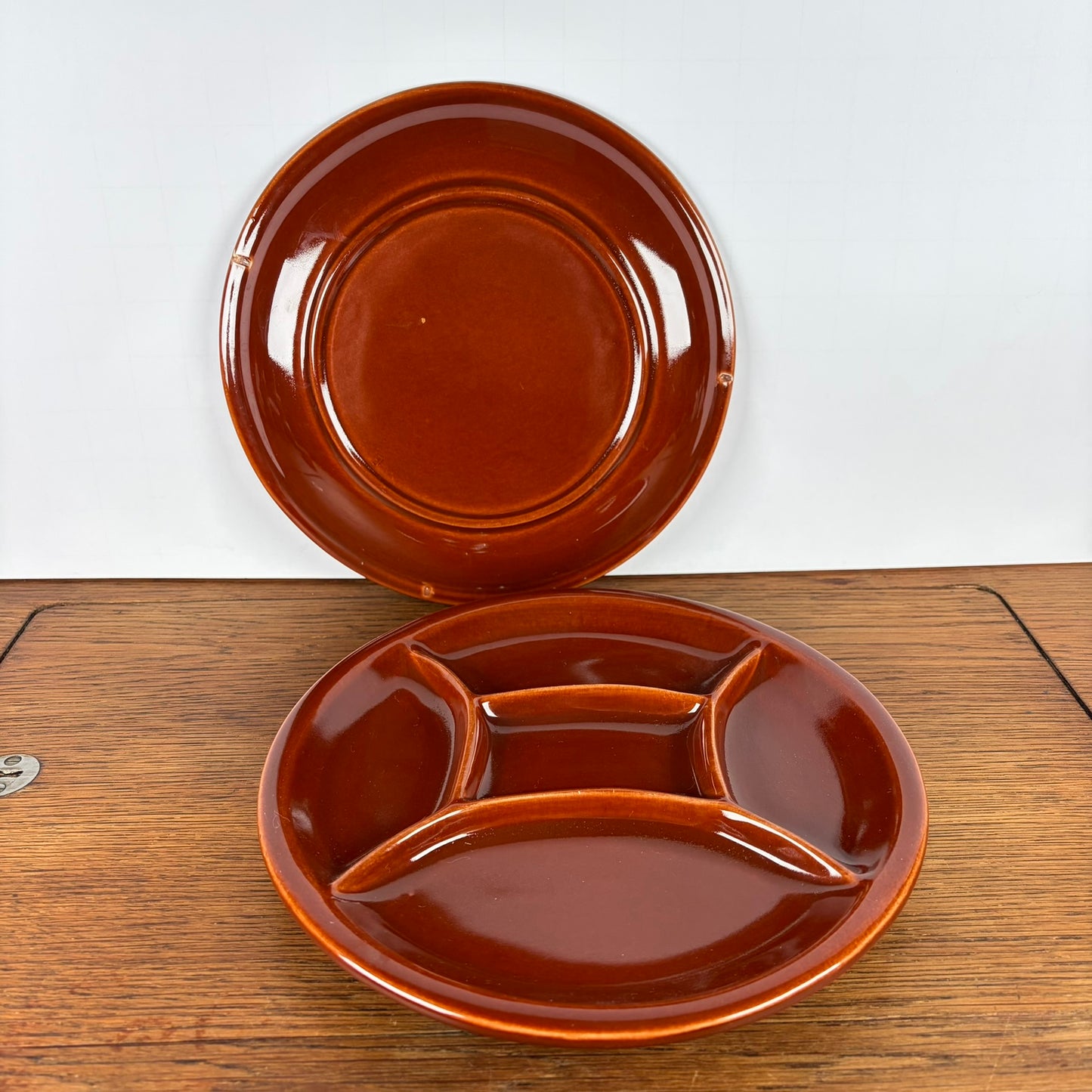 Vintage gourmetborden bruin