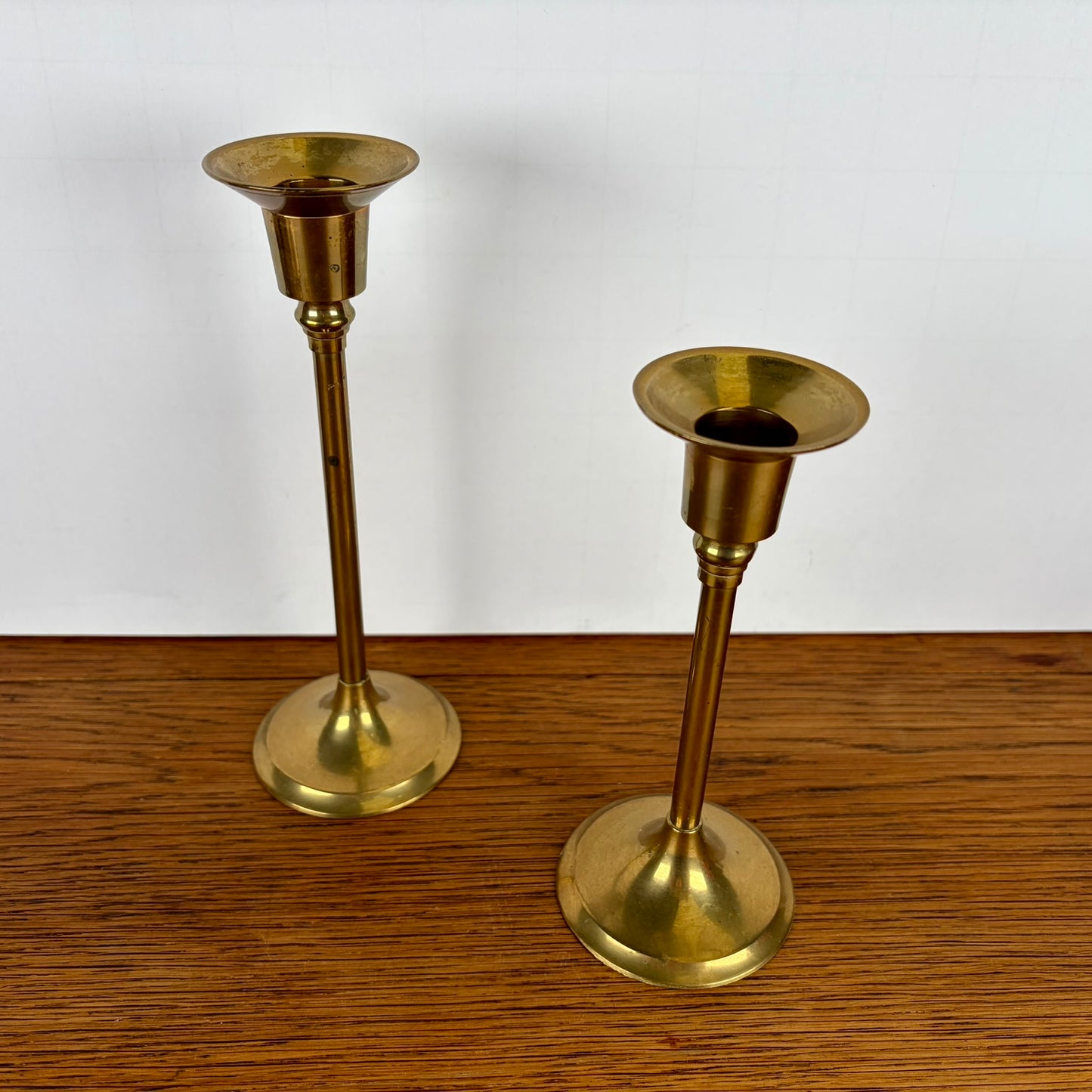 2 vintage messing kandelaren