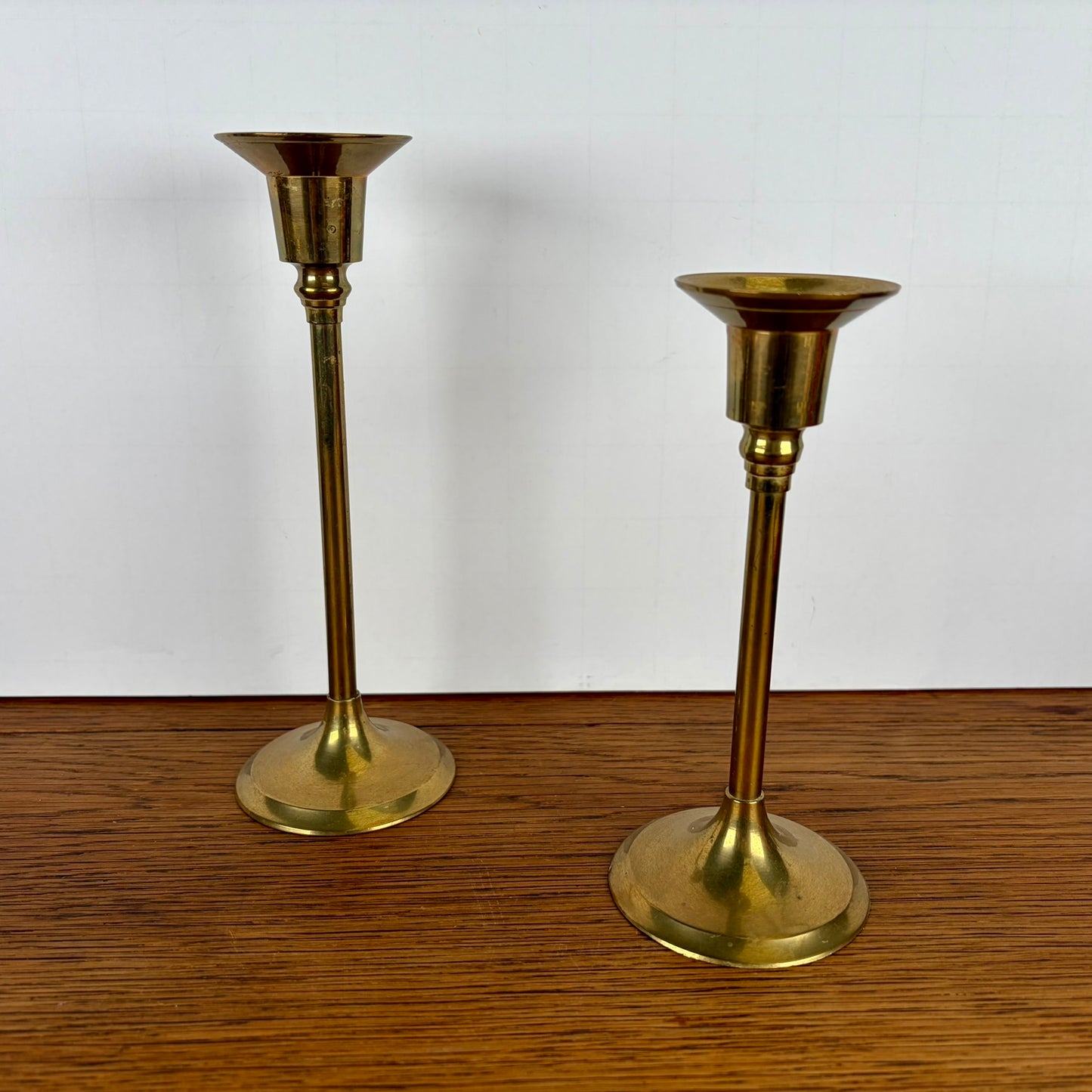 2 vintage messing kandelaren