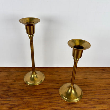 2 vintage messing kandelaren