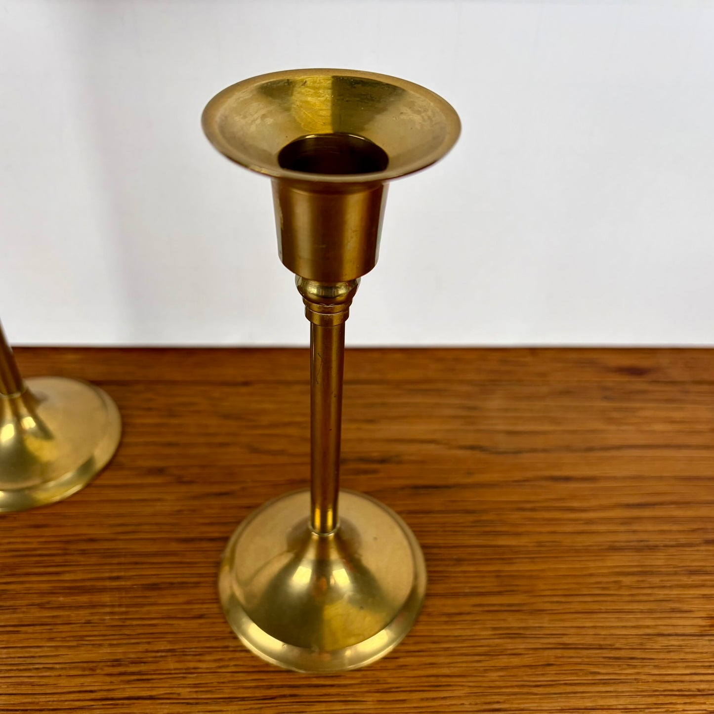 2 vintage messing kandelaren