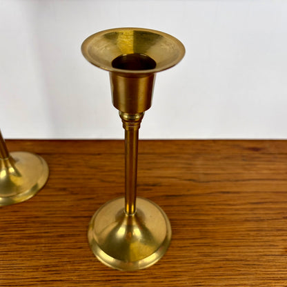 2 vintage messing kandelaren