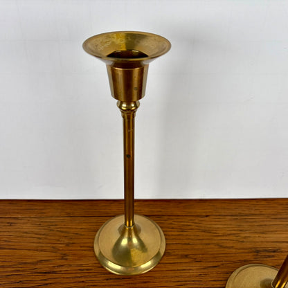 2 vintage messing kandelaren